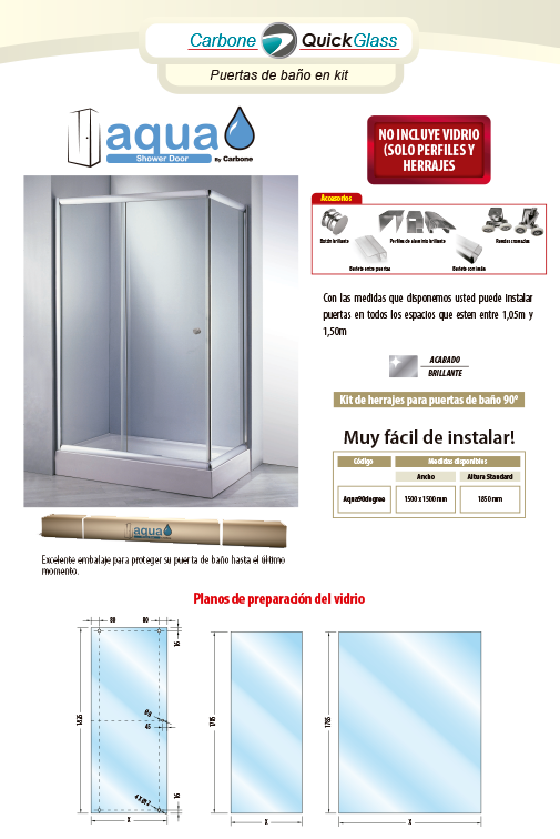 Kit Puertas de baño Aqua